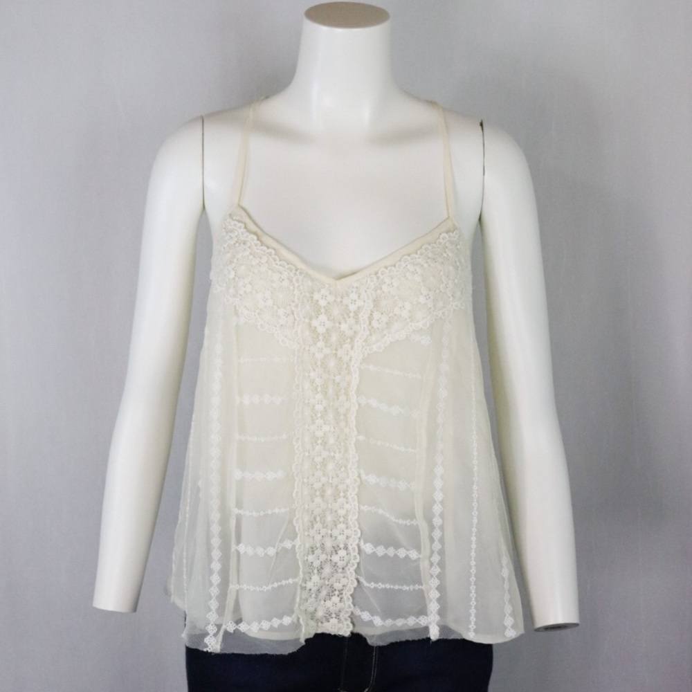 AMERICAN EAGLE Semi Sheer Lace Tank